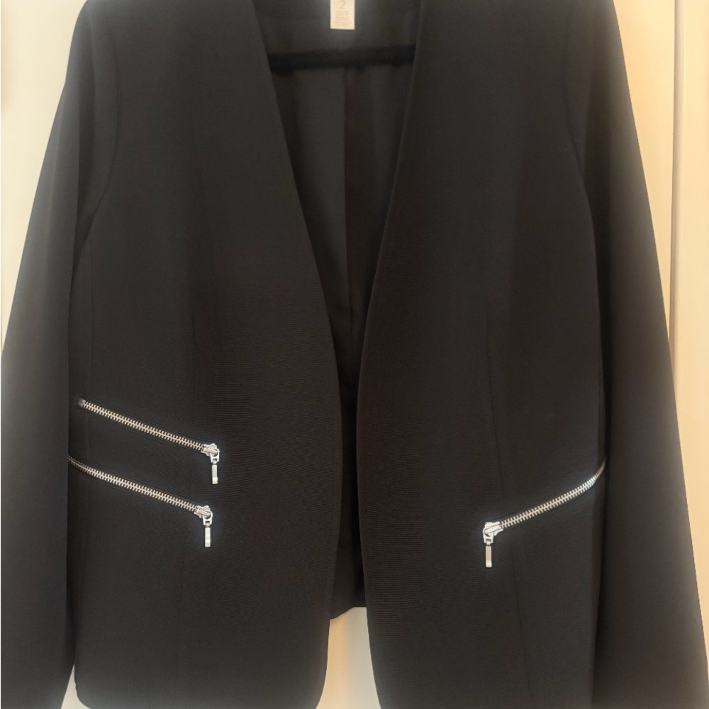 Chico’s Black Jacket With Zippers